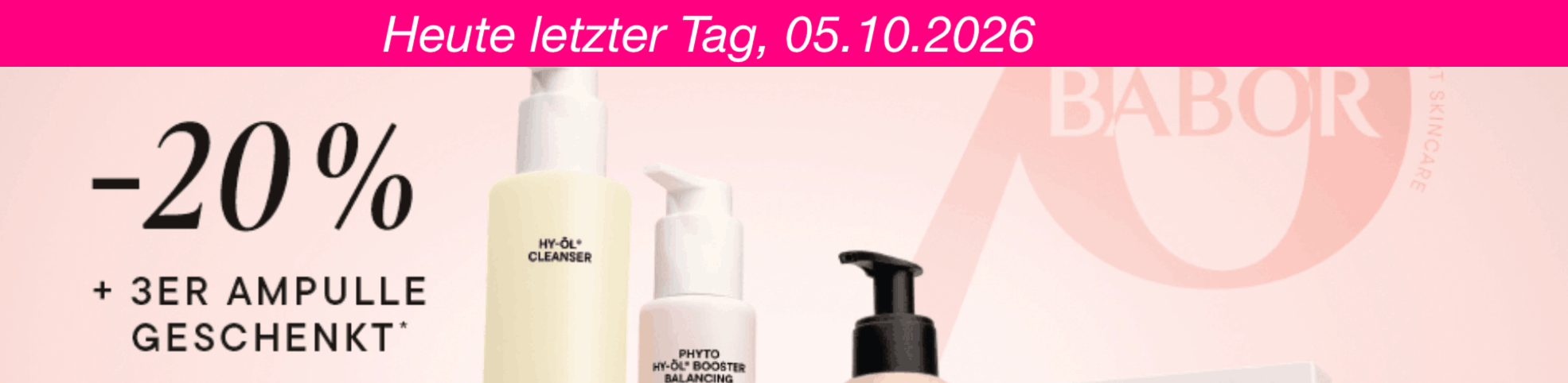20% Rabatt auf BABOR Produkte zum Beauty Week 2026 