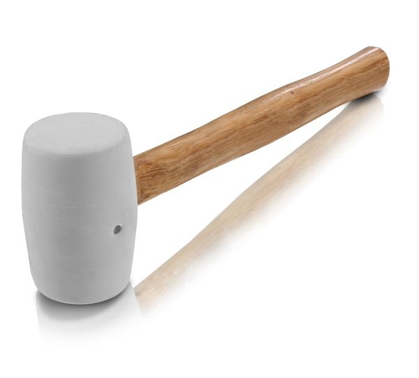 Fliesenschonhammer 55mm mit Holzstiel, weiß