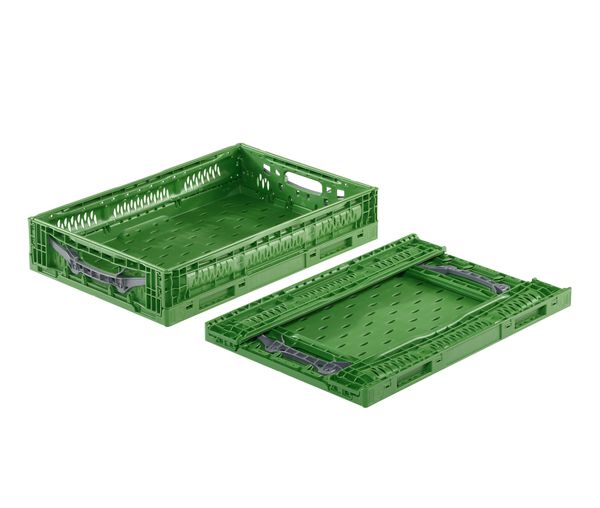 Klappbehälter KB-6412 grün Clever-Fresh / 60x40x12 volumenreduzierbar