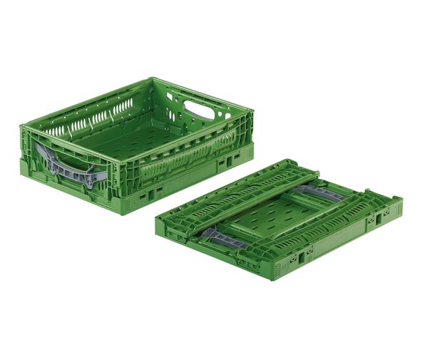 Klappbehälter KB-4312 grün Clever-Fresh / 40x30x12 volumenreduzierbar