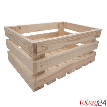 Holzkiste natur, Größe L, 46x32x21cm | DIY Dekokiste | Garten Pflanzenkübel,