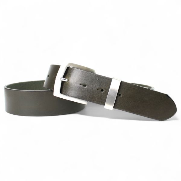 Best Patina high end Ledergürtel Herren, 4 cm, massive Edelstahlschnalle mit Schlaufe