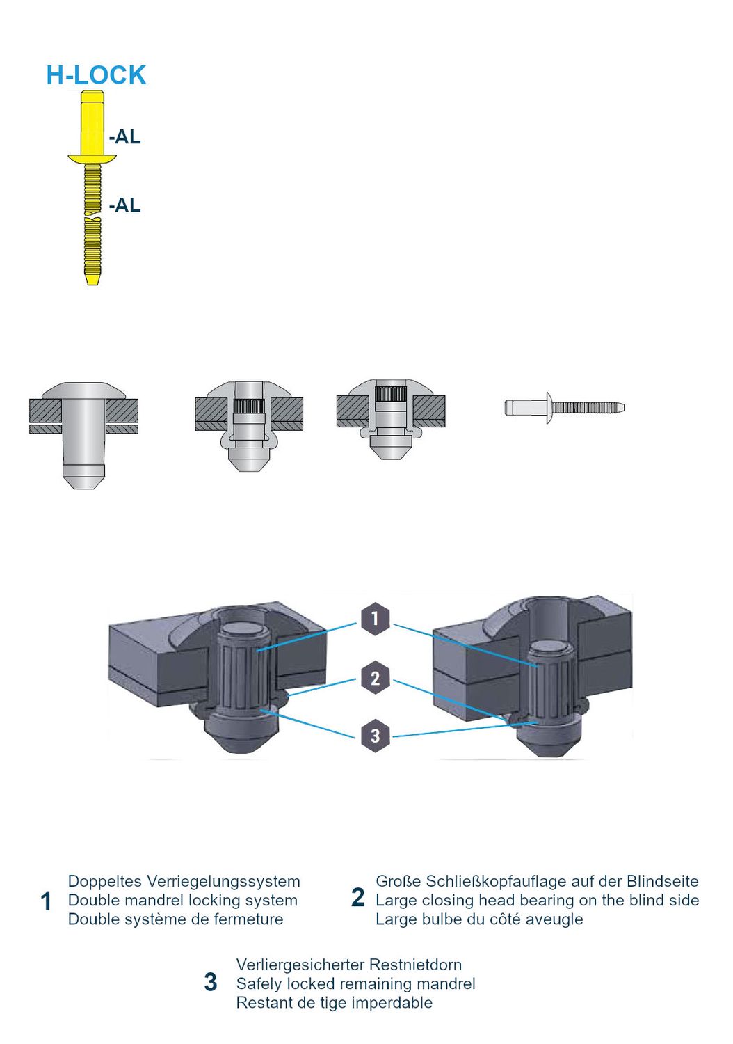 GOEBEL® - 250 x Hochfeste Blindnieten Stahl ( x L) 6,4 x 14,5 mm mit Flachkopf - Niete mit gerilltem Nietdorn - Hochfeste Nieten - GO-LOCK GOEBEL® - 250 x Hochfeste Blindnieten Stahl ( x L) 6,4 x 14,5 mm mit Flachkopf - Niete mit gerilltem Nietdorn - Hochfeste Nieten - GO-LOCK