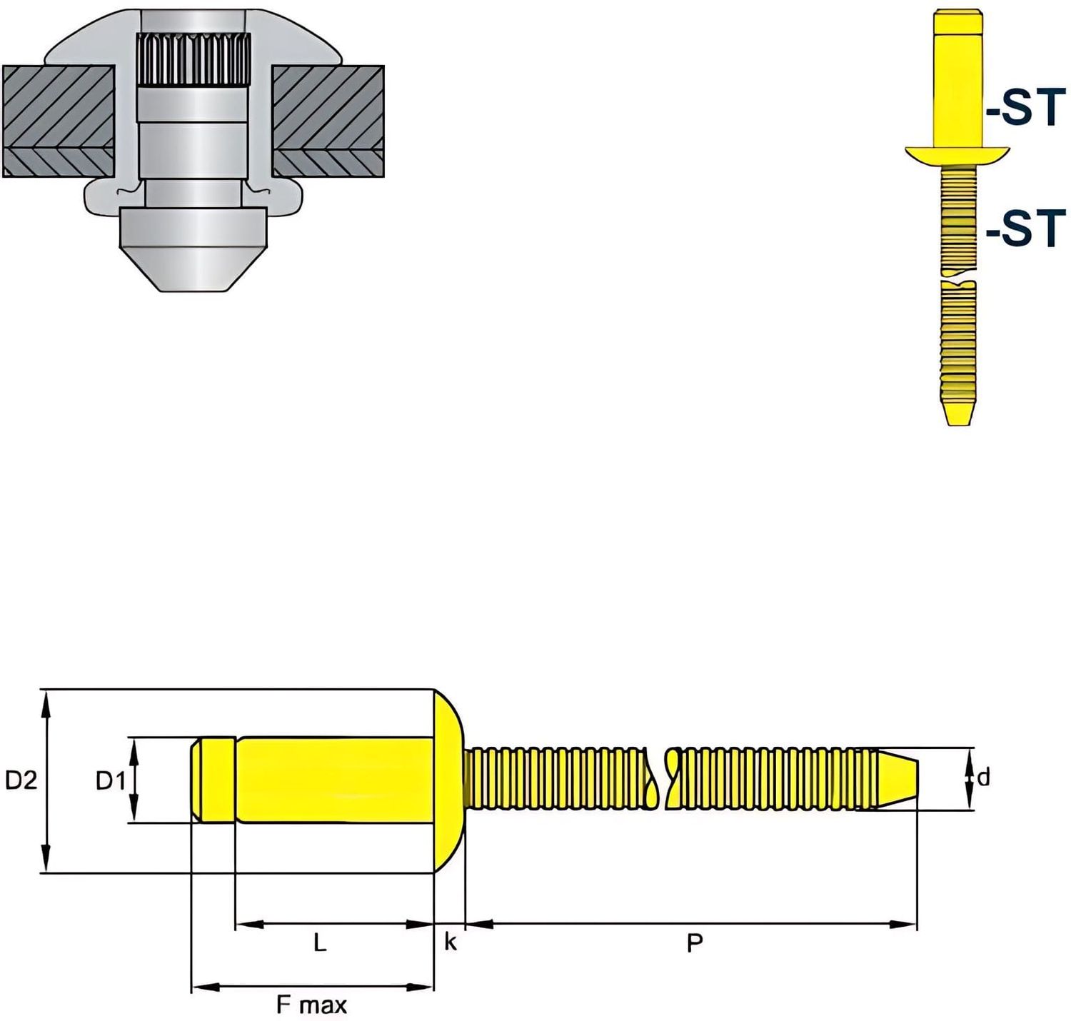 500 x Standard Blindniet Alu/Stahl Flachkopf 3,0x10 - Klemmbereich: 5,0-7,0mm 500 x Standard Blindniet Alu/Stahl Flachkopf 3,0x10 - Klemmbereich: 5,0-7,0mm