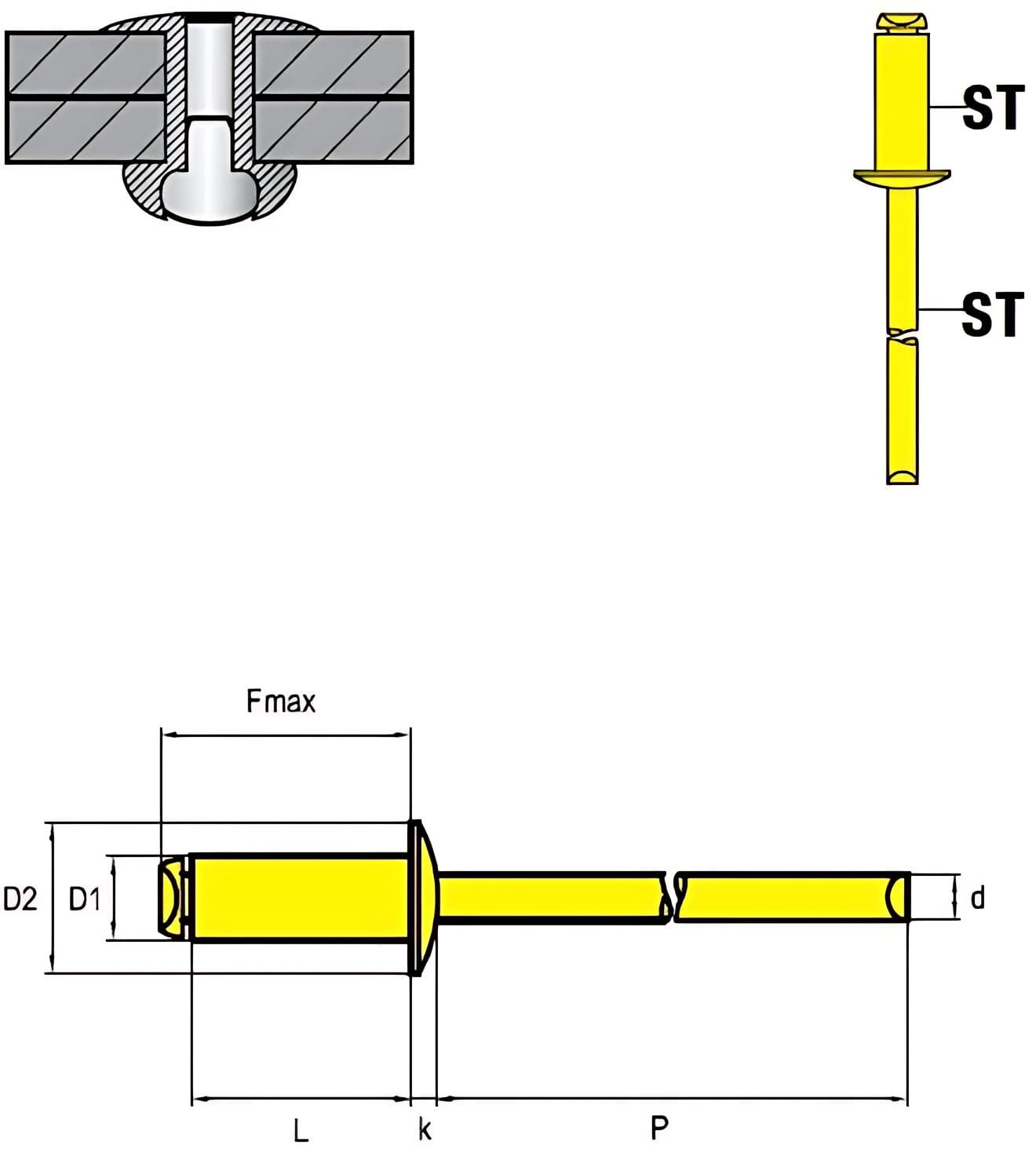 Gesipa Blindniete Alu/Stahl Senkkopf 4 X 10 Mm – 500 Stück – Mit Bauaufsichtlicher Zulassung – Profi-Qualität