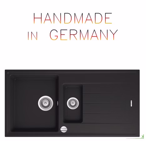 Granitspüle Victory S 1000.20 - black ab 60er Unterschrank 100 x 50 cm mit Exenter