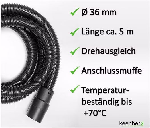 Saugschlauch Ersatzschlauch für FESTOOL 452883 D 36x5m/CT
