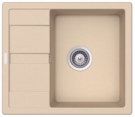 Granitspüle Victory S580.80 - Creme, ab 45er Unterschrank, 580 x 500 mm