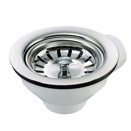Spülen-Siebkorbventil 3 1/2", Ø 114 mm, Edelstahl mit Geräteanschluss Siebkörbchen Ablaufventil Abfluss Korb