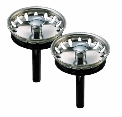 2er Set Edelstahl-Siebkörbchen für Teka Spüle mit 1 1/2 Zoll ohne Excenter Schmutzsieb Siebkorb - Durchmesser 54 mm