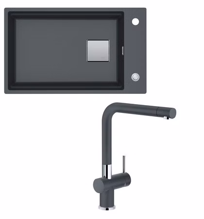 Franke Spülbecken Kubus KNG 110-62 + Armatur ACTIVE-PLUS Festauslauf - Graphit