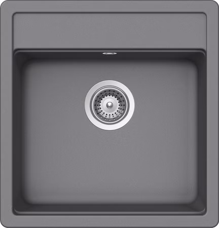 Granitspüle Victory S490.60 - light gray, ab 50er Unterschrank, 490 x 510 mm inkl. Drehexcentergarnitur