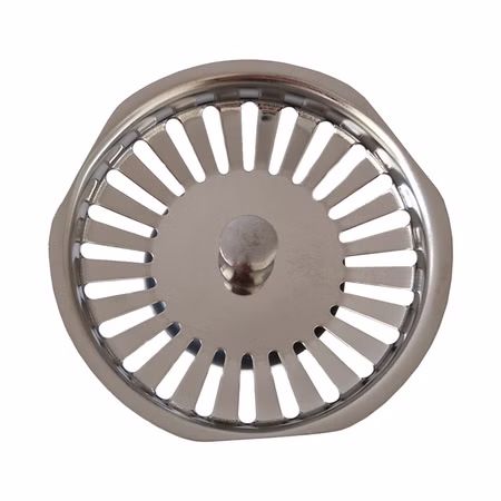 BLANCO 125654 Siebkorb Ø 79mm incl. Dichtung Ø 42mm, 3 1/2 Zoll Ablaufventil, 24 Schlitze, auf drei Seiten leicht abgeflacht