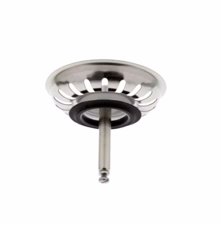 BLANCO 118150 Siebkörbchen Ø 81 mm, Hubstange Ø 8 x 50 mm, passend für Küchenspülen mit Excenterbetätigung 3,5 Zoll, 18 Schlitze