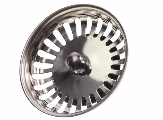 BLANCO 125561 Siebkorb Ø 82mm mit Hubstange Ø 8 x 24mm incl. Dichtung Ø 51mm, passend für Küchenspülen OHNE Excenterbedienung, 3 1/2 Zoll Ablaufventil