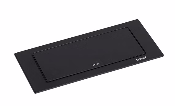 EVOline Backflip schwarz matt - versenkbare Einbau-Steckerleiste mit 2 Steckdosen und einem USB C