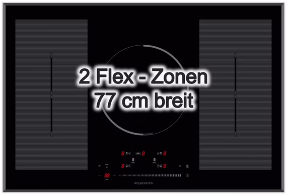 Wolkenstein Induktionskochfeld 77 cm autark 2 Doppel-Flexzonen WIF77-2FZF