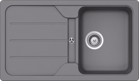Victory Granitspüle SR860 in Lightgray 860 x 500 mm reversibel inkl. Drehexcentergarnitur