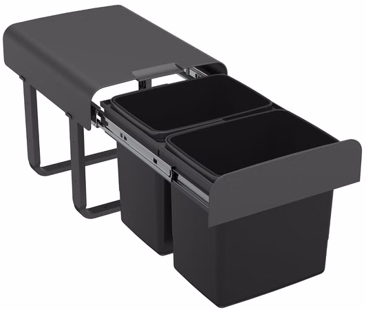 Victory Einbau Abfallsammler EKKO2.40 in grau - 30 Liter (2x15 Liter) mit Vollauszug