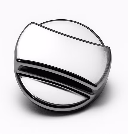 Ersatz Drehexcenterkappe für Spülen Edelstahl hochglanz/gebürstet & Kunststoff Chromoptik, Ø 44–46 mm