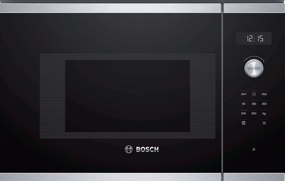 Bosch BFL524MS0 Einbau Mikrowelle mit Reinigungsunterstützung LED Innenbeleuchtung und LED Display