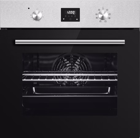 PKM Einbaubackofen Umluft LED Display 8 Funktionen Edelstahl Schwarz EB7IXD
