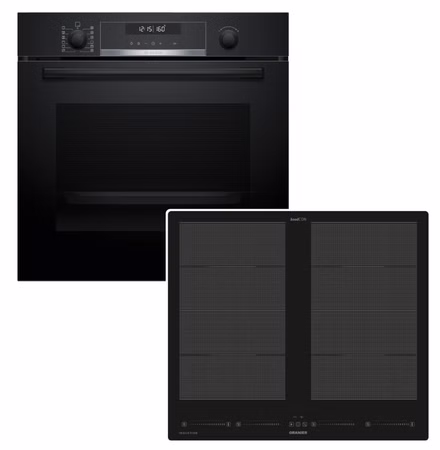 Herdset Bosch Einbaubackofen Pyrolyse Air Fry + Oranier Induktionskochfeld Flächeninduktion Multi-Slider
