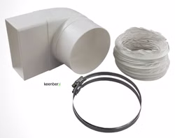 125er Abluft-System Umlenkstück mit Flexschlauch, Modell 12.22016. 125er Abluft-System Umlenkstück mit Flexschlauch, Modell 12.22016.