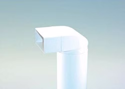 150er Abluft-System Umlenkstück, Rundrohr 70cm auf Flachkanal. 150er Abluft-System Umlenkstück, Rundrohr 70cm auf Flachkanal.
