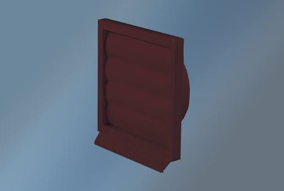 Lüftungsgitter aus Kunststoff, braun, Durchmesser 125 mm, mit Klappen. Lüftungsgitter aus Kunststoff, braun, Durchmesser 125 mm, mit Klappen.