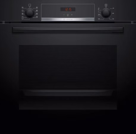 Backofen-Set BOSCH Einbau-Backofen HBA534EB3 Versenkknebel Hydrolyse Pizzafunktion Teleskopauszug CoolDoor EcoClean Schwarz + Bosch Glaskeramikkochfeld 60 cm Bräterzone PowerBoost Restwärmeanzeige Wischschutzfunktion PKN675DP1D