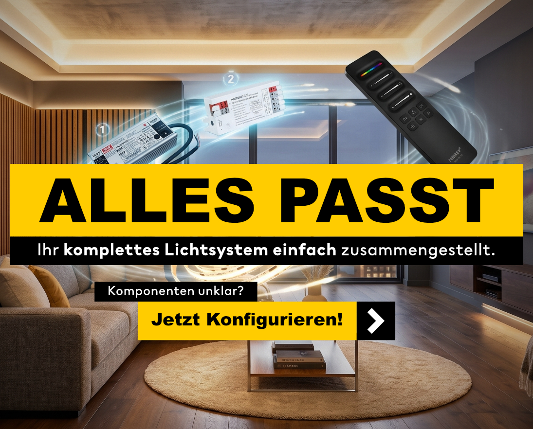 Unser neuer LED-System-Konfigurator sorgt dafür, dass Sie die perfekte Beleuchtung für Ihr Zuhause finden!