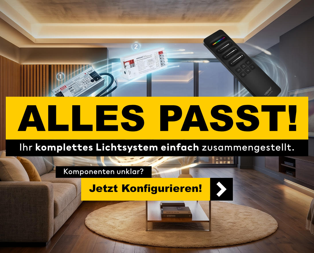 Unser neuer LED-System-Konfigurator sorgt dafür, dass Sie die perfekte Beleuchtung für Ihr Zuhause finden!