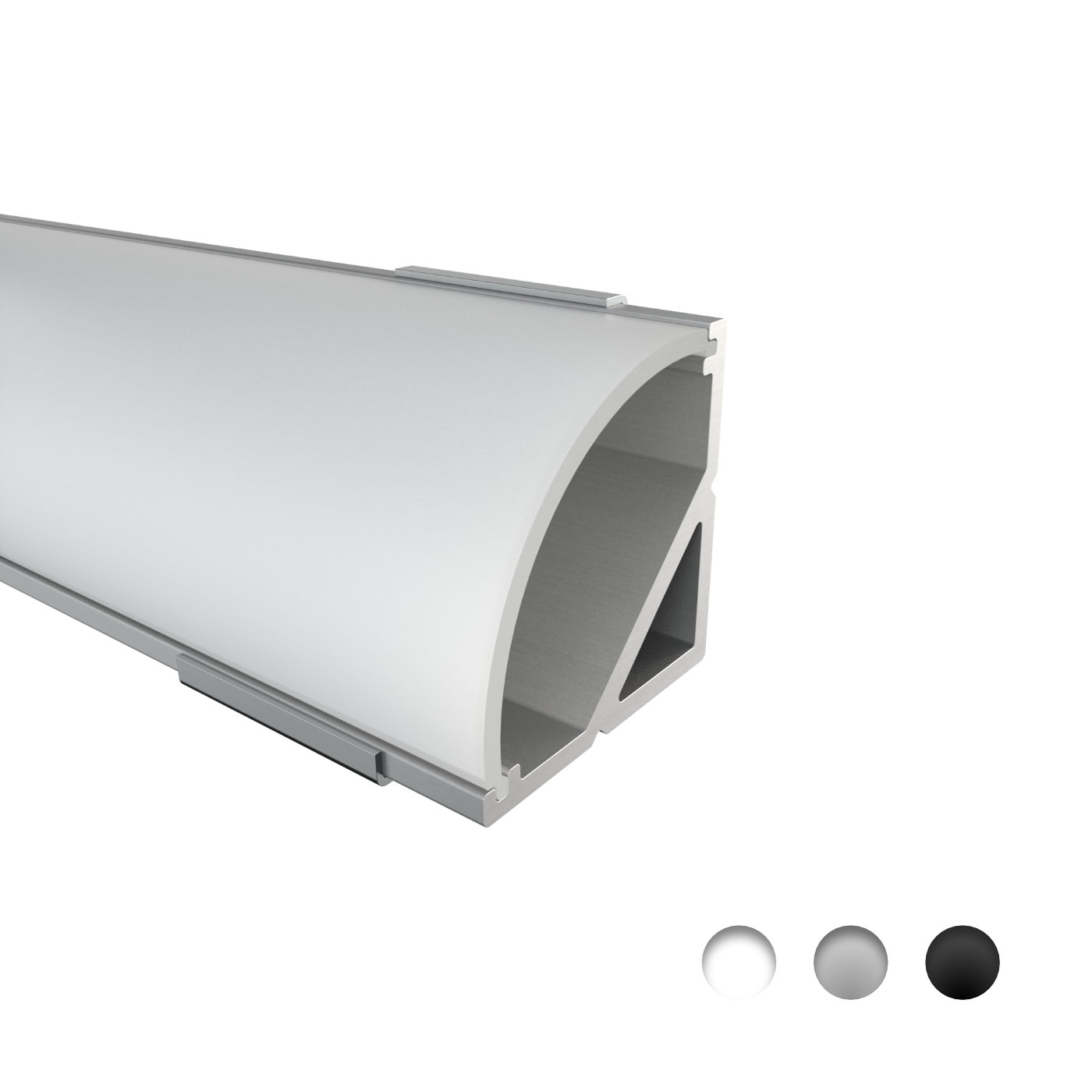 LED Alu Profile Eckprofil / Ecke-Rund ER für 12 mm LED-Streifen