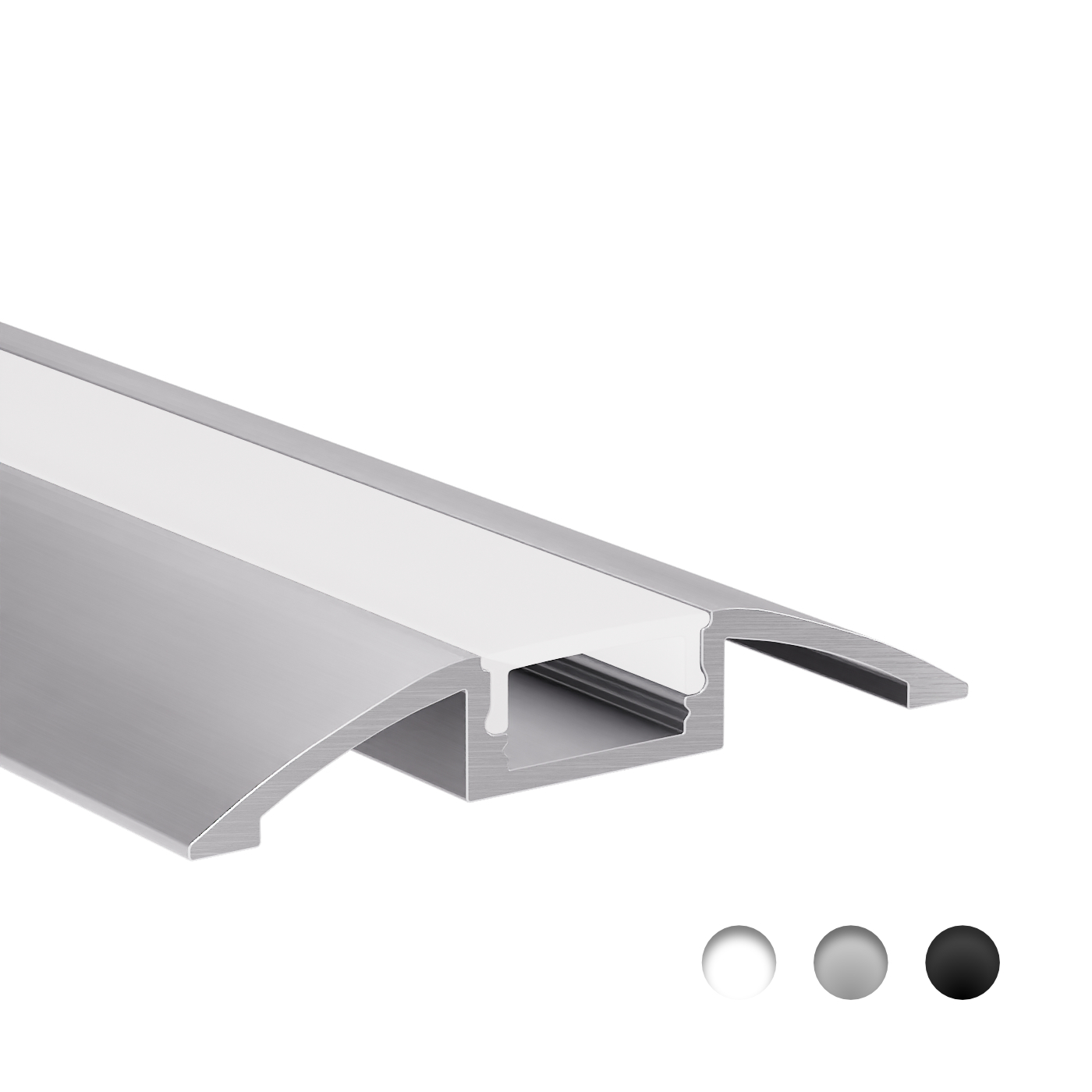 LED Alu Aufputzprofil für 10 mm LED-Streifen mit einklickbarer Abdeckung