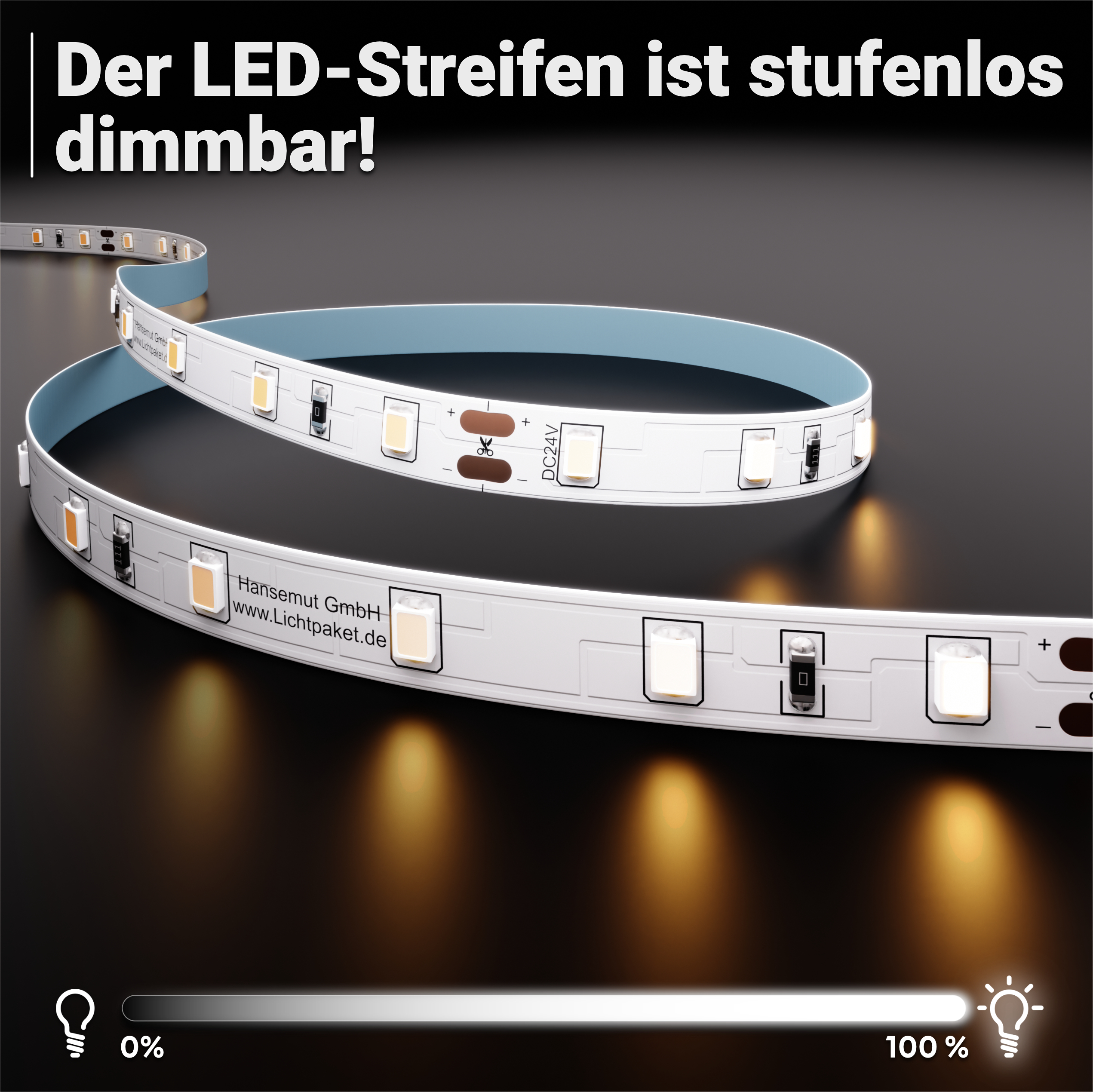 LED-Streifen - 60 LEDs/m - weiß/warmweiß 2700K