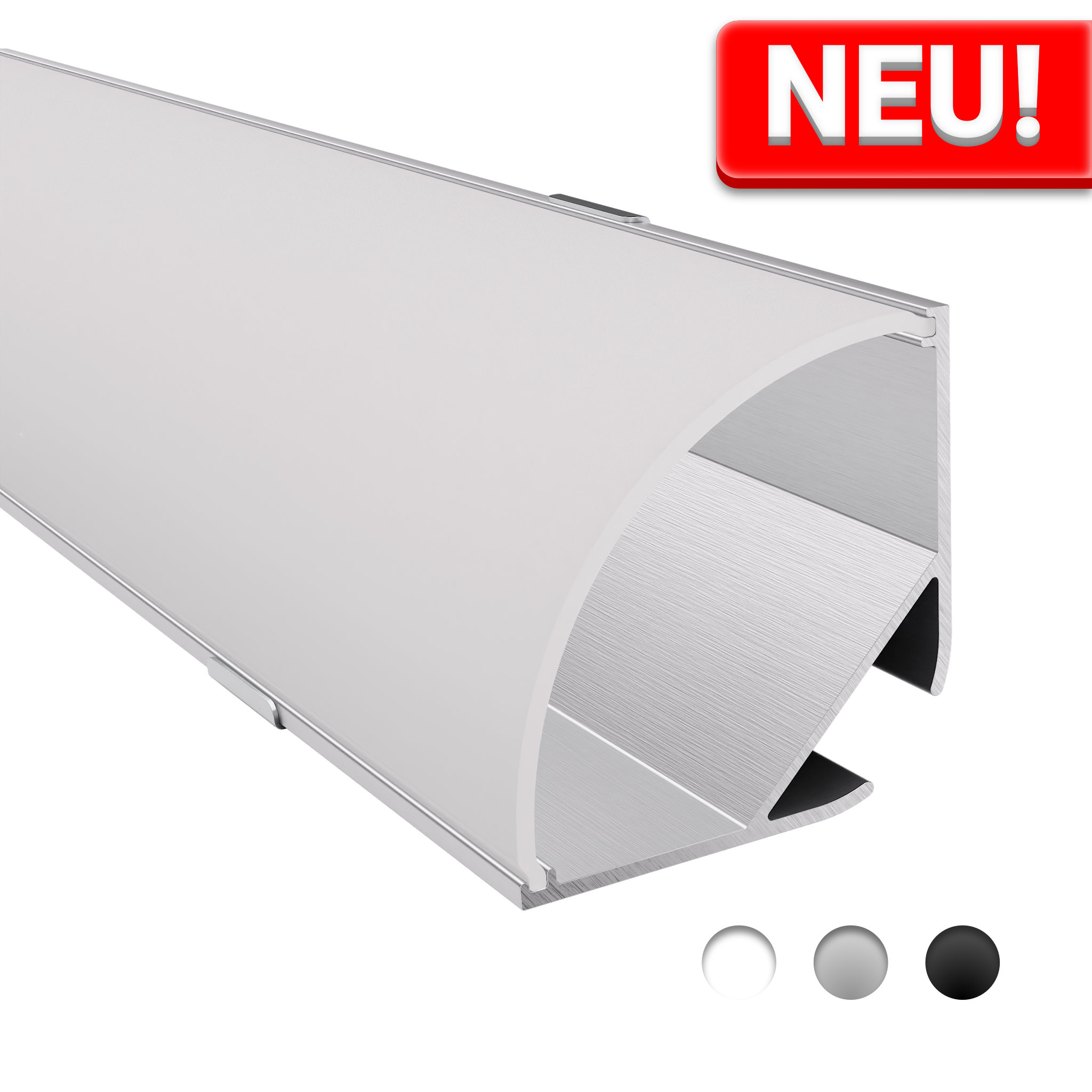 LED Alu Profile Eckprofil / Winkelprofil für 20 mm LED-Streifen