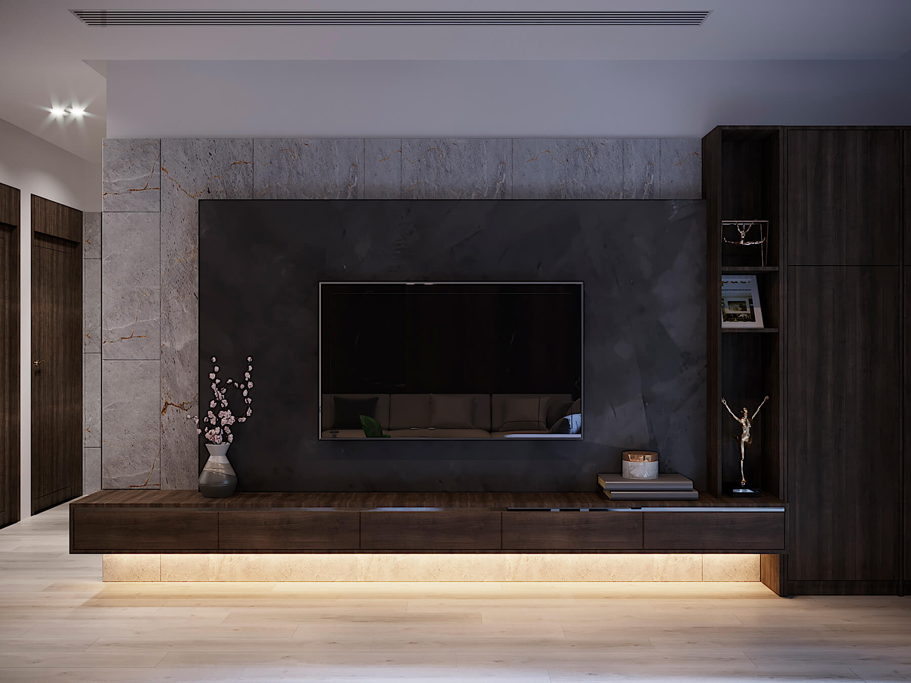 Lichtpaket Wohnzimmer | Fernseher - Sideboard - Regale - Couch