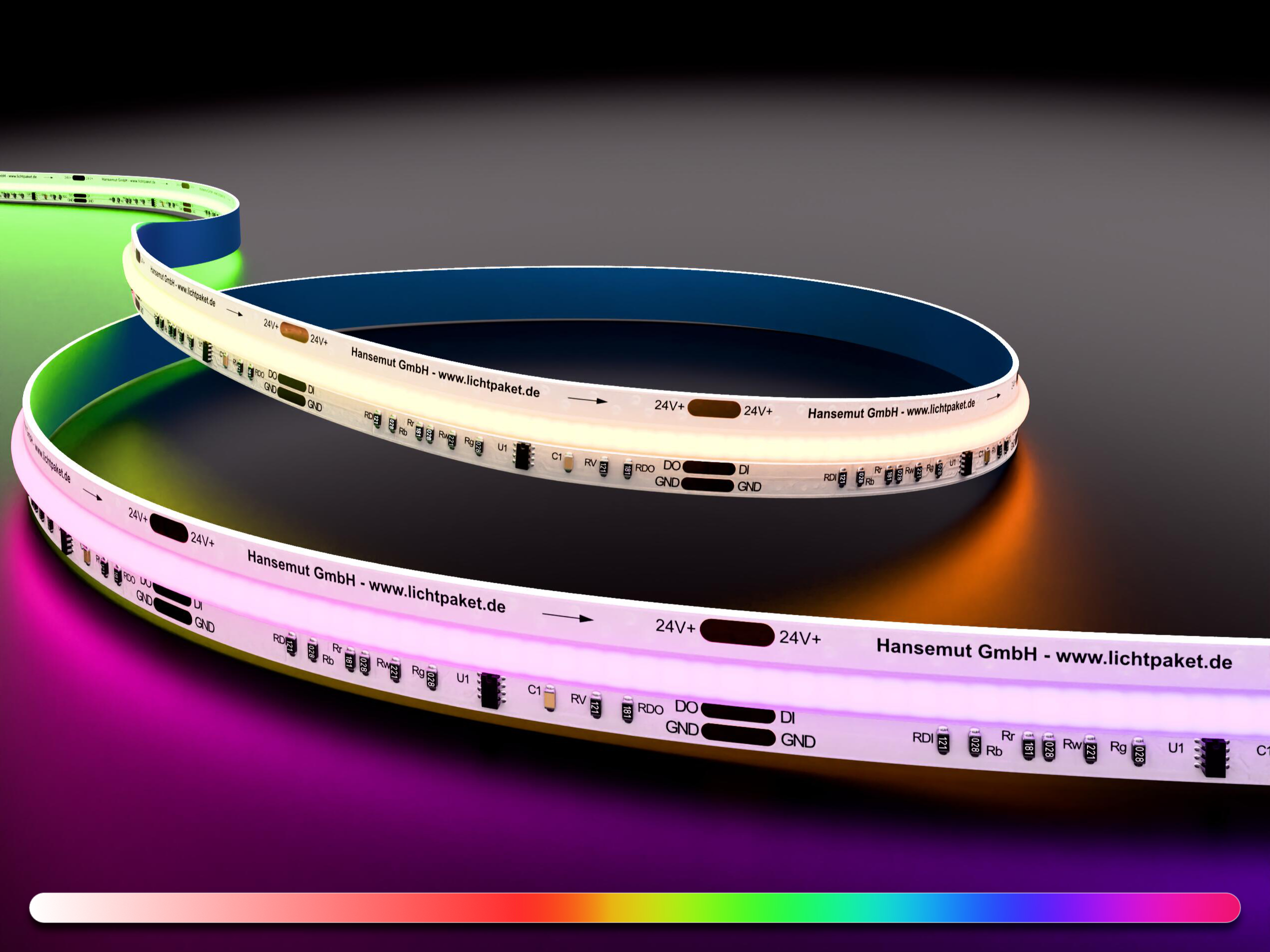 Lauflicht COB LED-Streifen - 784 LEDs/m - RGBW, 2700K