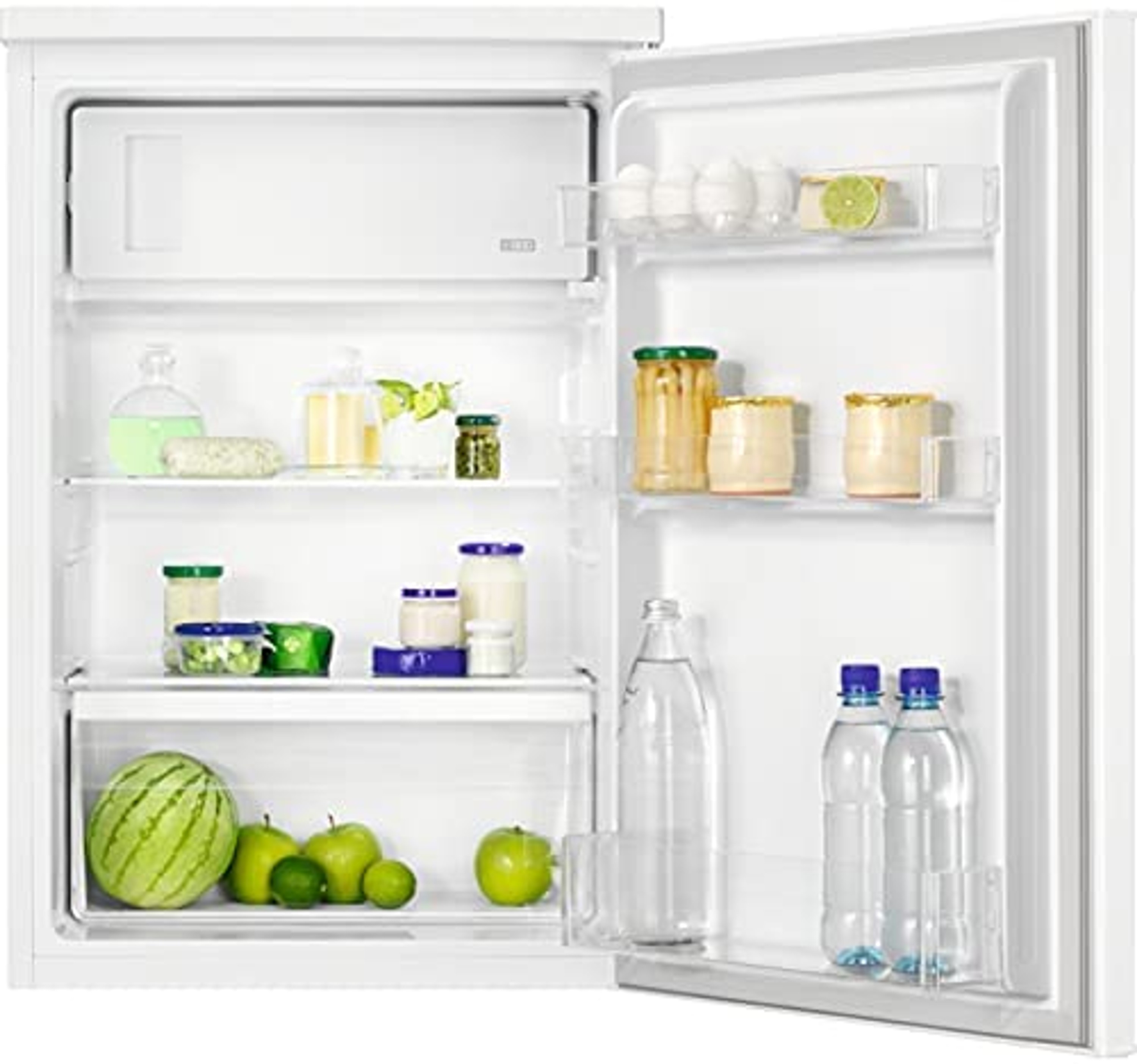 Zanussi Tischkühlschrank | freistehend| 107Liter| Kühlfach,13 Liter| Gefrierfach | 85cm hoch| weiß