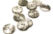 10 x Trendiger Knopf, strukturlook, silver glossy, 18 mm