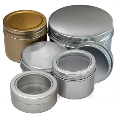 6 Aluminium-Dose rund mit Deckel leer Metalldosen Behälter Schachtel Variantenwahl