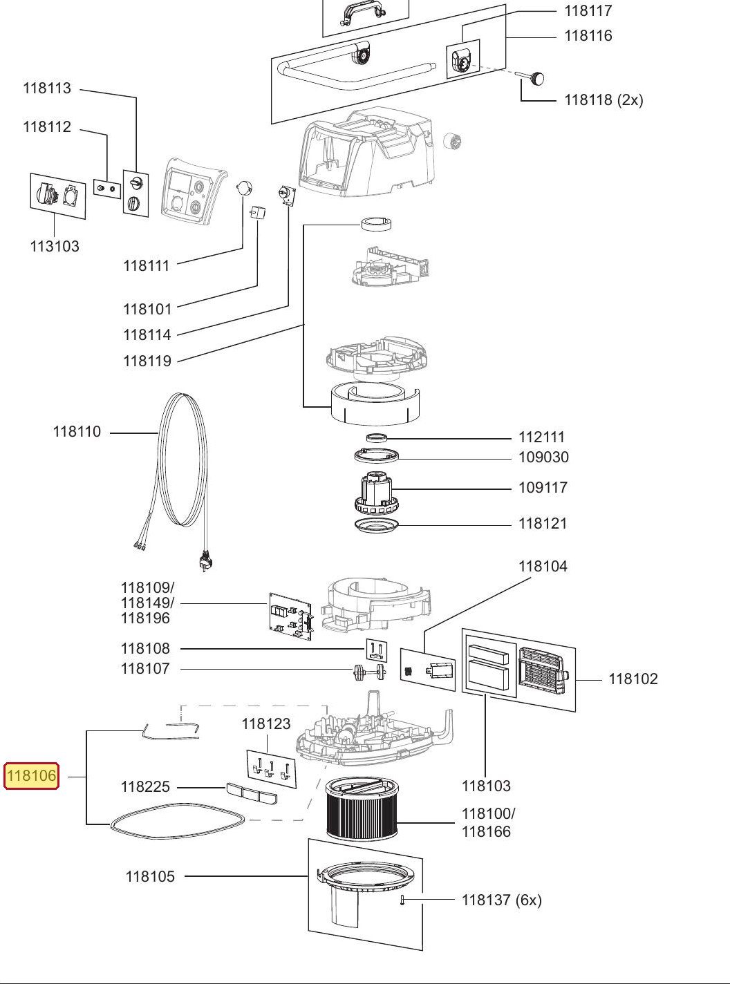 Ersatzteilzeichnung Sprintus Craftix, Position 118106