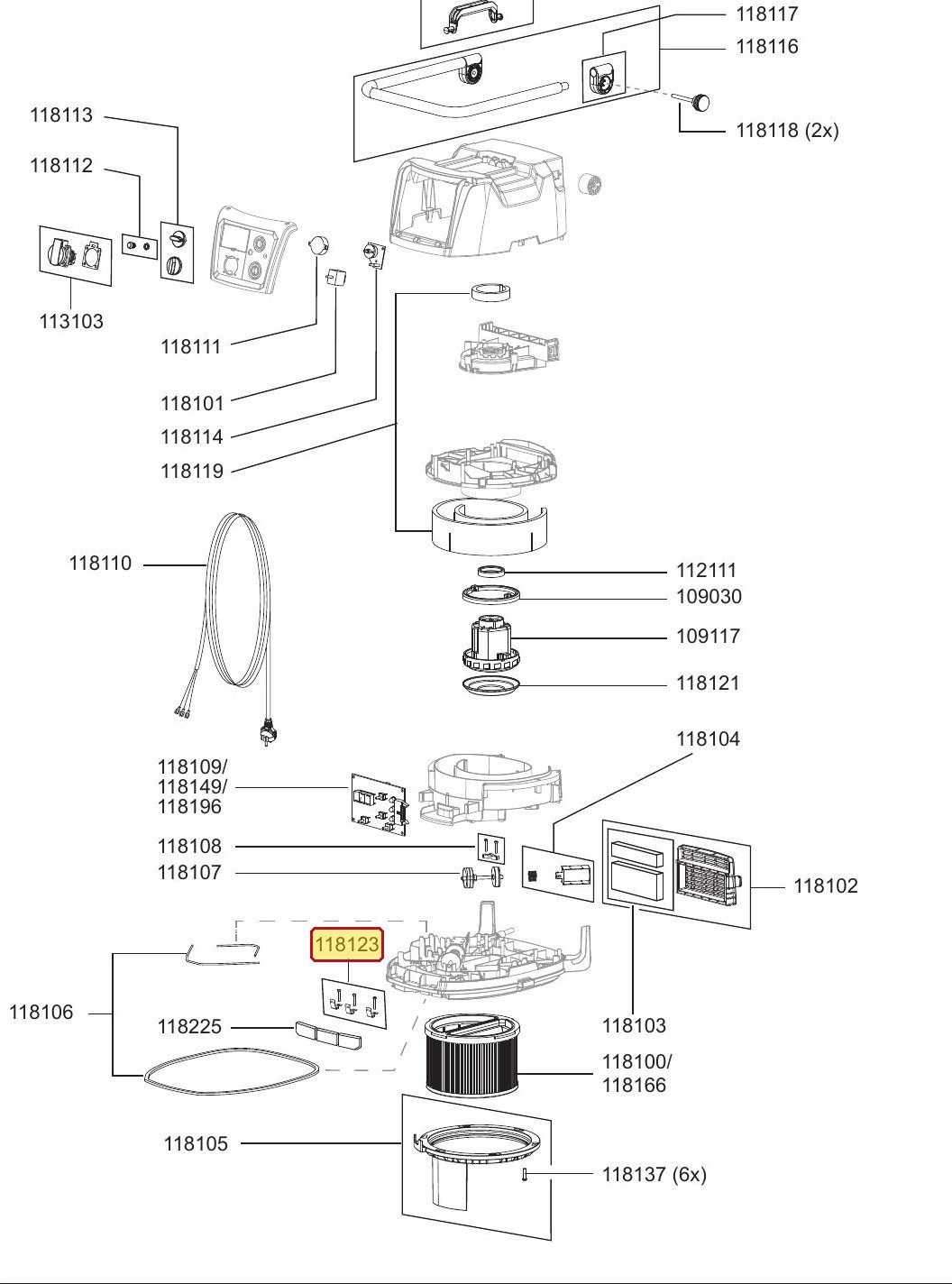 Ersatzteilzeichnung Sprintus Craftix, Position 118123