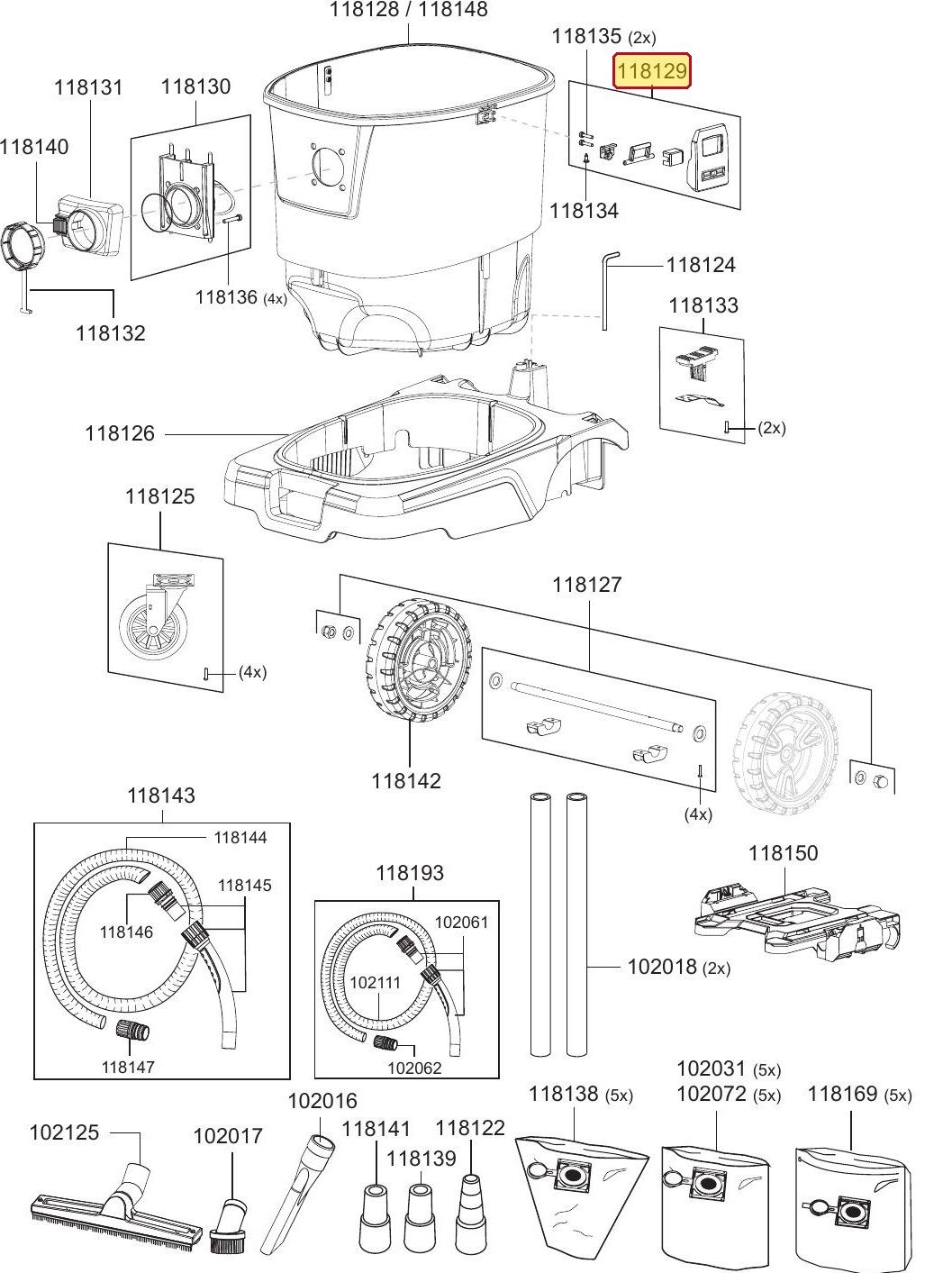 Ersatzteilzeichnung Sprintus Craftix, Position 118129