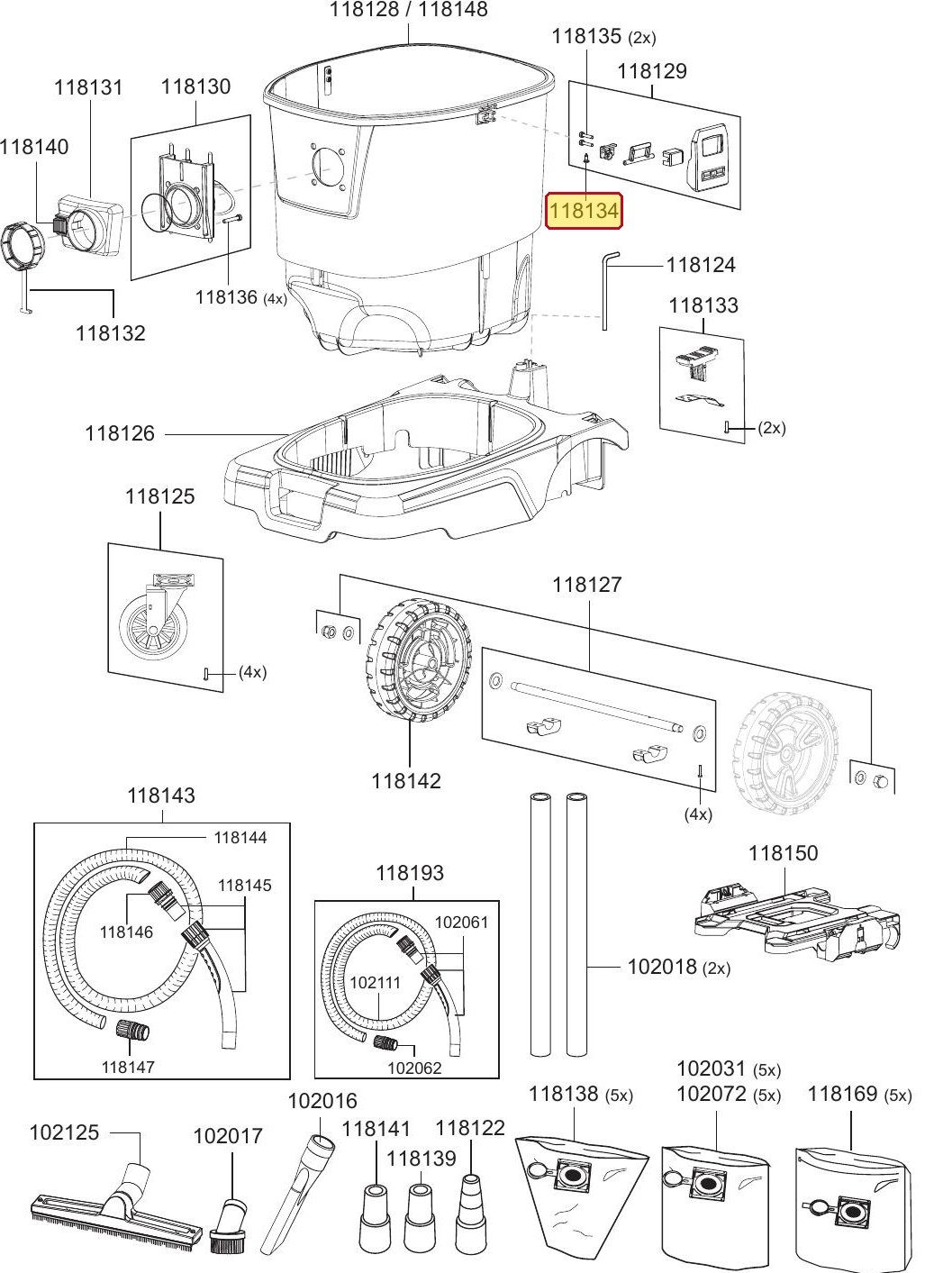 Ersatzteilzeichnung Sprintus Craftix, Position 118134