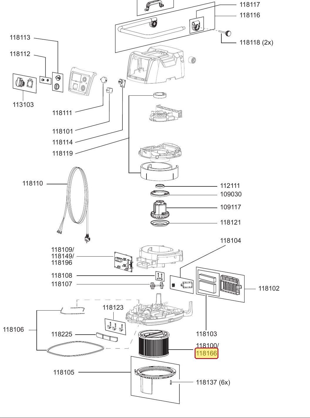 Ersatzteilzeichnung Sprintus Craftix, Position 118166
