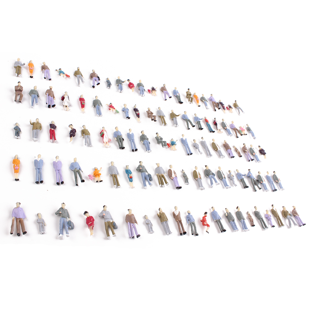 100 x Modell Figuren, weiß unbemalt, für Modellbau 1