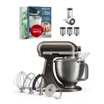 KitchenAid 4,7 L 5KSM50 Artisan Plus Küchenmaschine Beginnerset mit Gemüseschneider-Iron ore (Bronze)