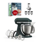 KitchenAid 4,7 L 5KSM50 Artisan Plus Küchenmaschine Beginnerset mit Gemüseschneider-Pebbled Palm